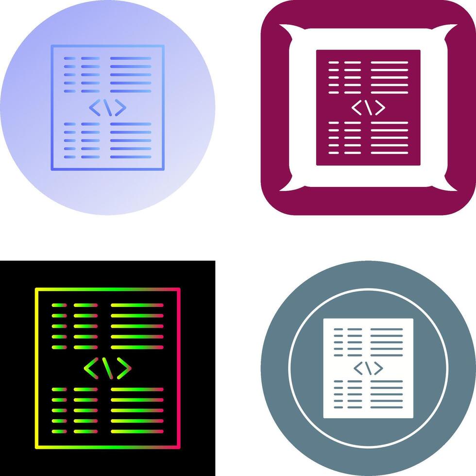 Piece of Code Icon Design vector