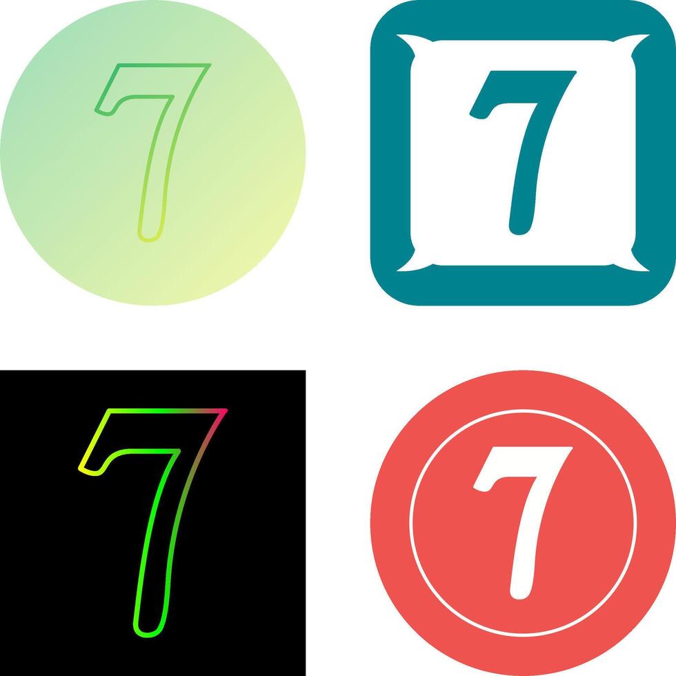 Number Seven Icon Design vector