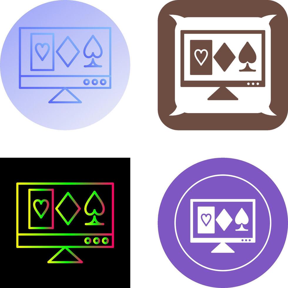 Online Gambling Icon Design vector