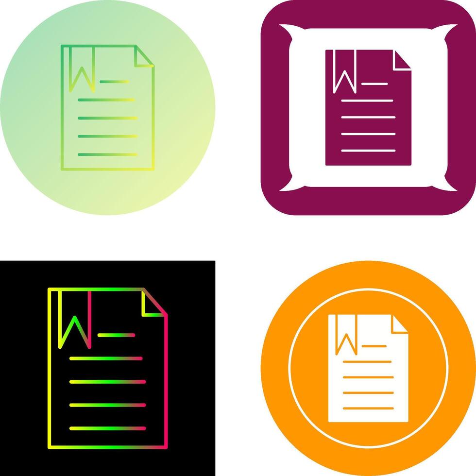 Unique Bookmarked Document Icon Design vector