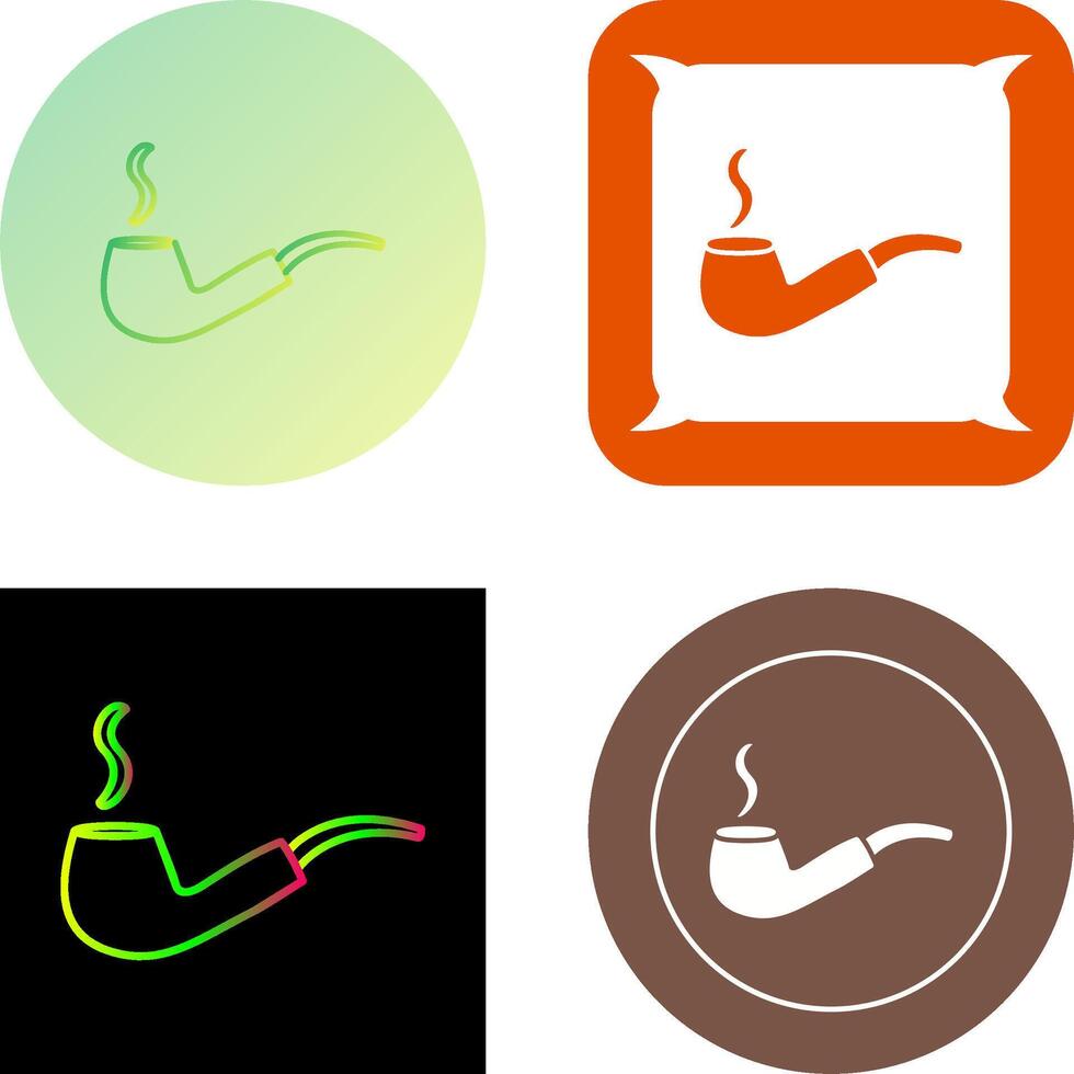 Unique Lit Smoking Pipe Icon Design vector