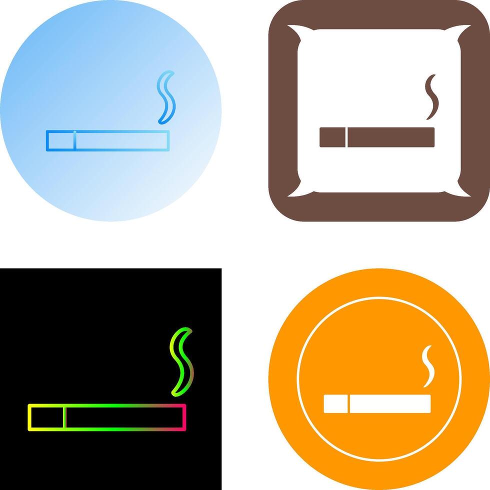 Unique Lit Cigarette Icon Design vector