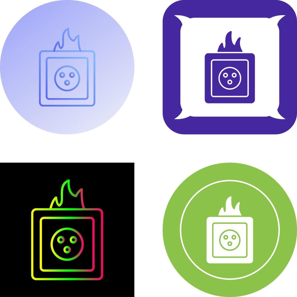 Unique Fire in Socket Icon Design vector