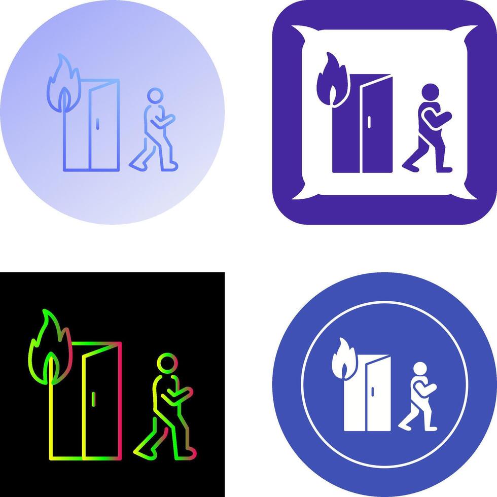 Unique Running from Fire Icon Design vector