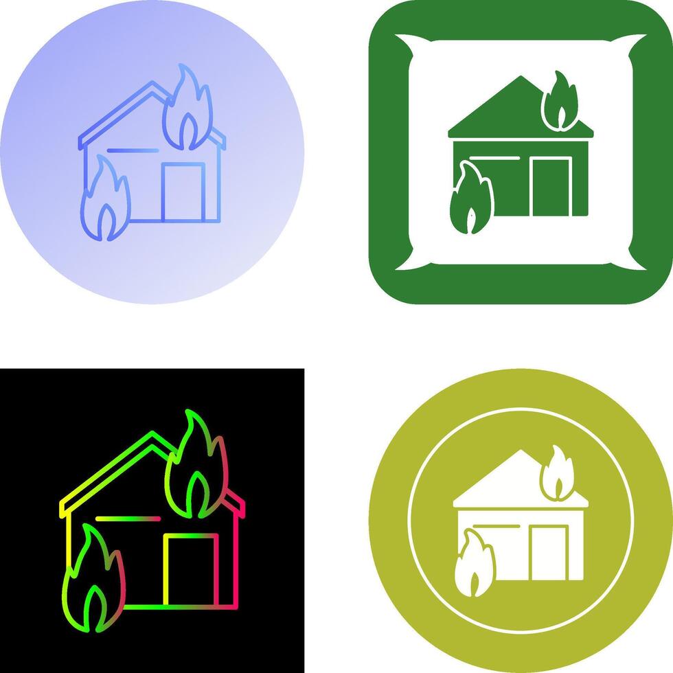 Unique Fire Consuming House Icon Design vector