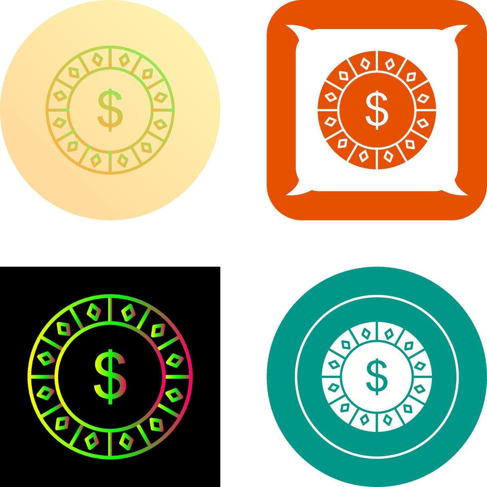 Dollar Chip Icon Design vector