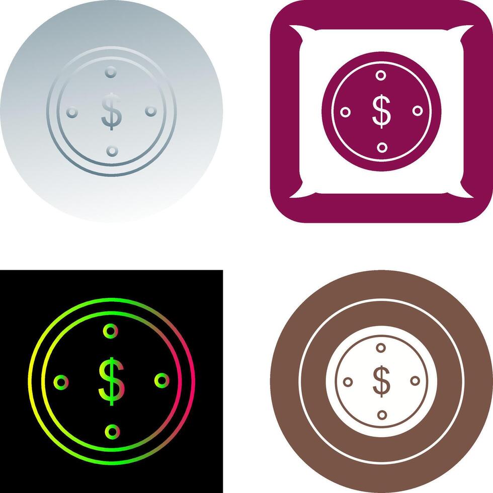 Dollar Coin Icon Design vector