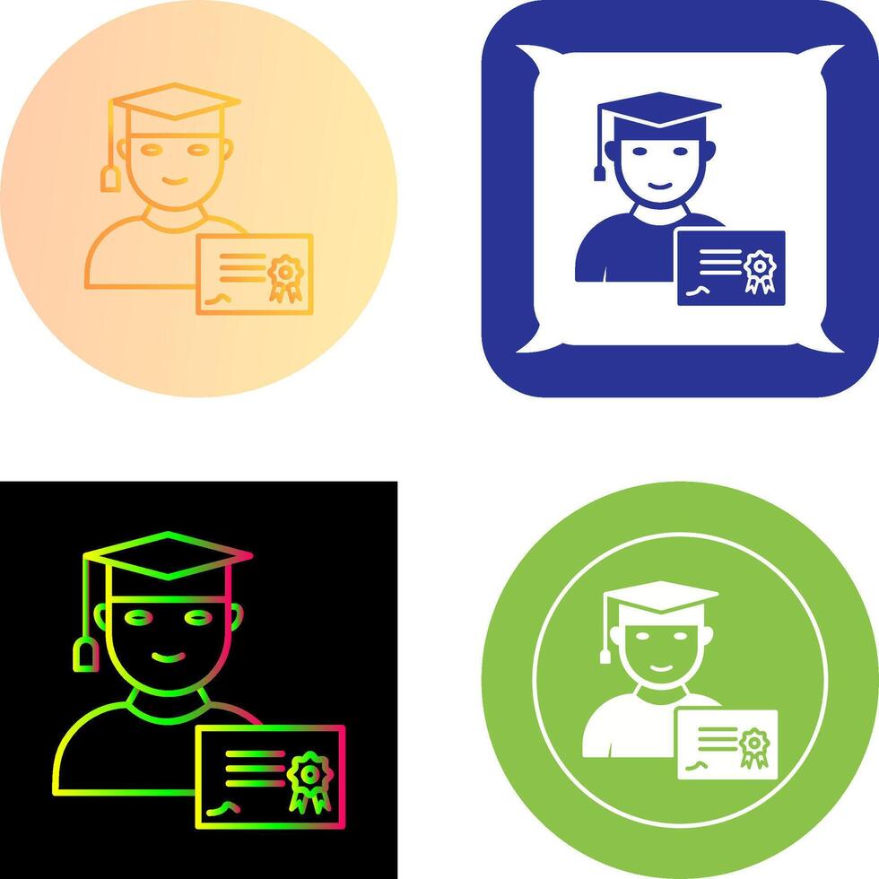 Unique Receiving Diploma Icon Design vector