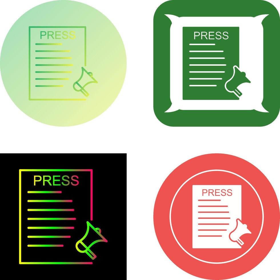 Unique Press Releases Icon Design vector