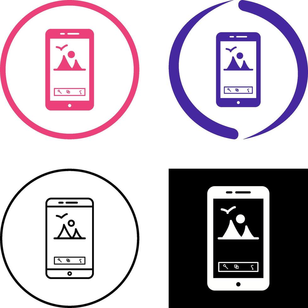 Unique Edit Picture Icon Design vector