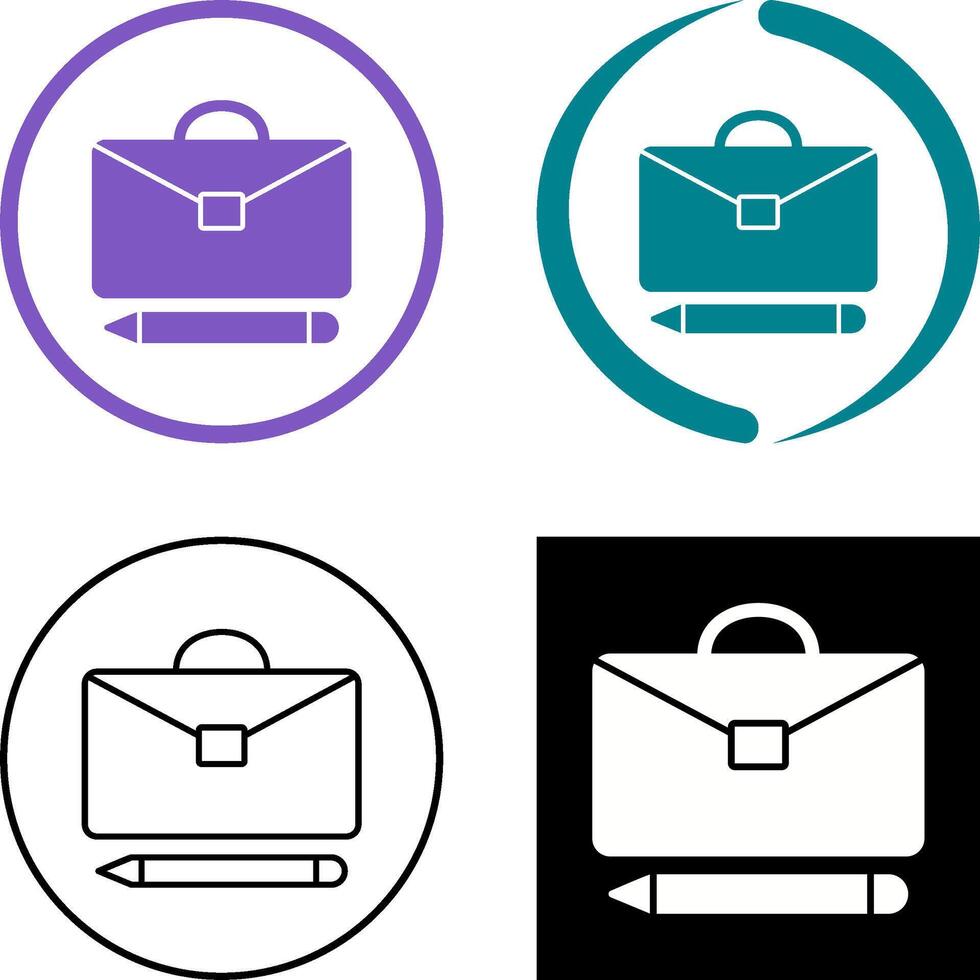 Briefcase and Pen Icon Design vector