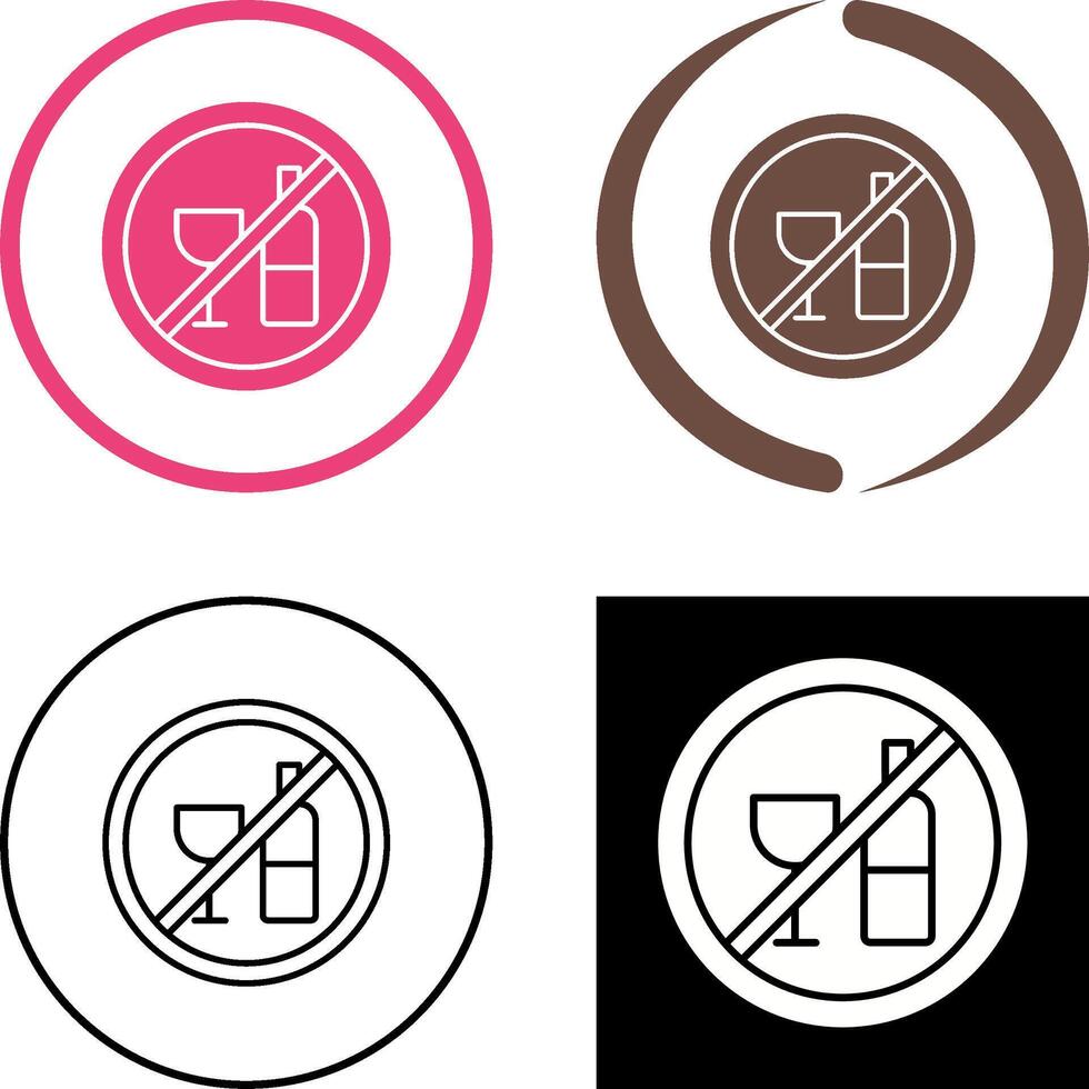 No Drinking Icon Design vector