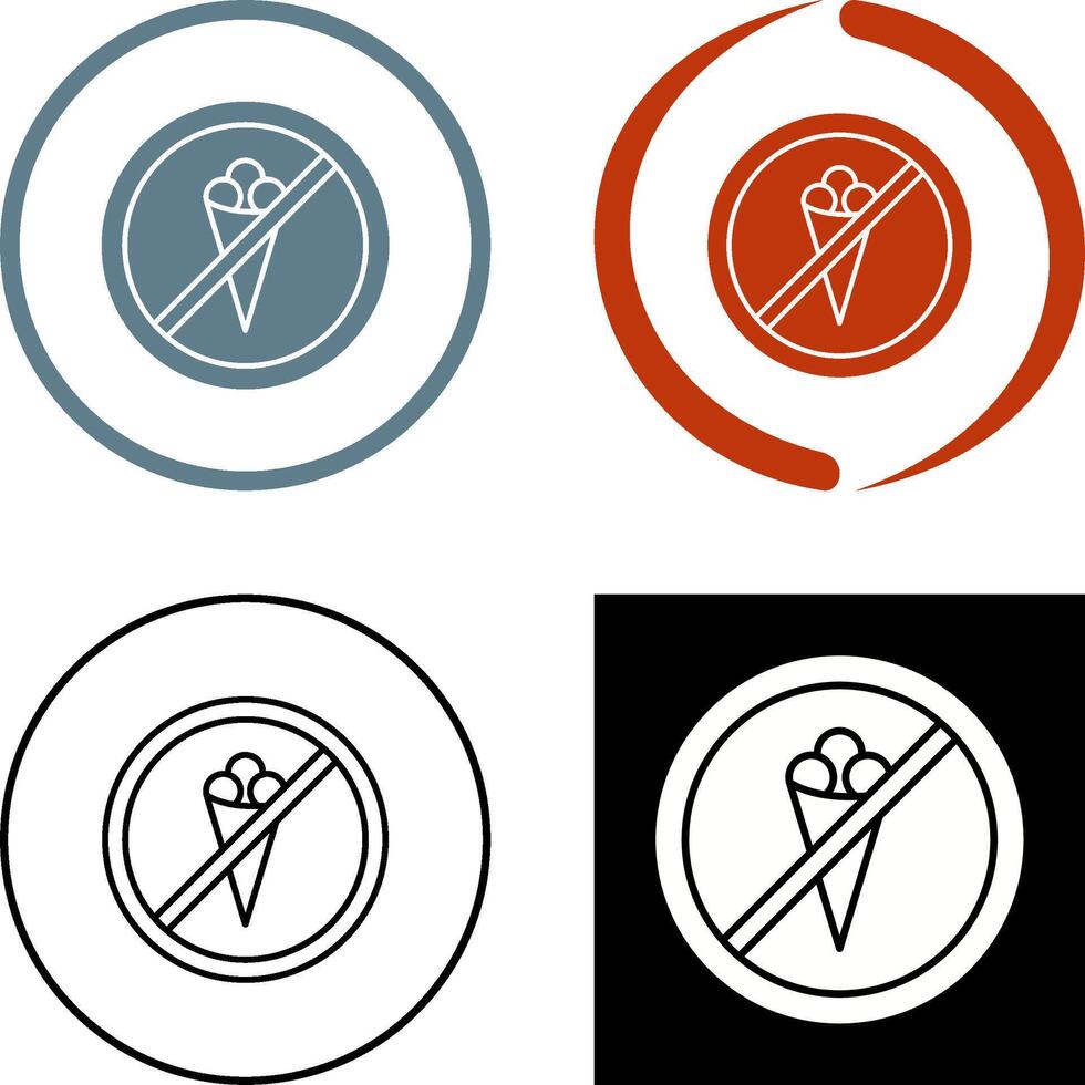 No Icecream Icon Design vector