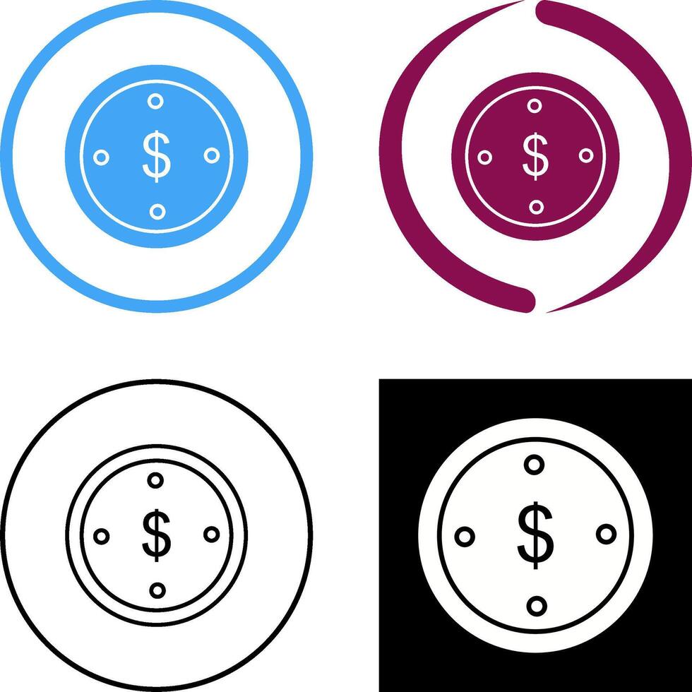 Dollar Coin Icon Design vector