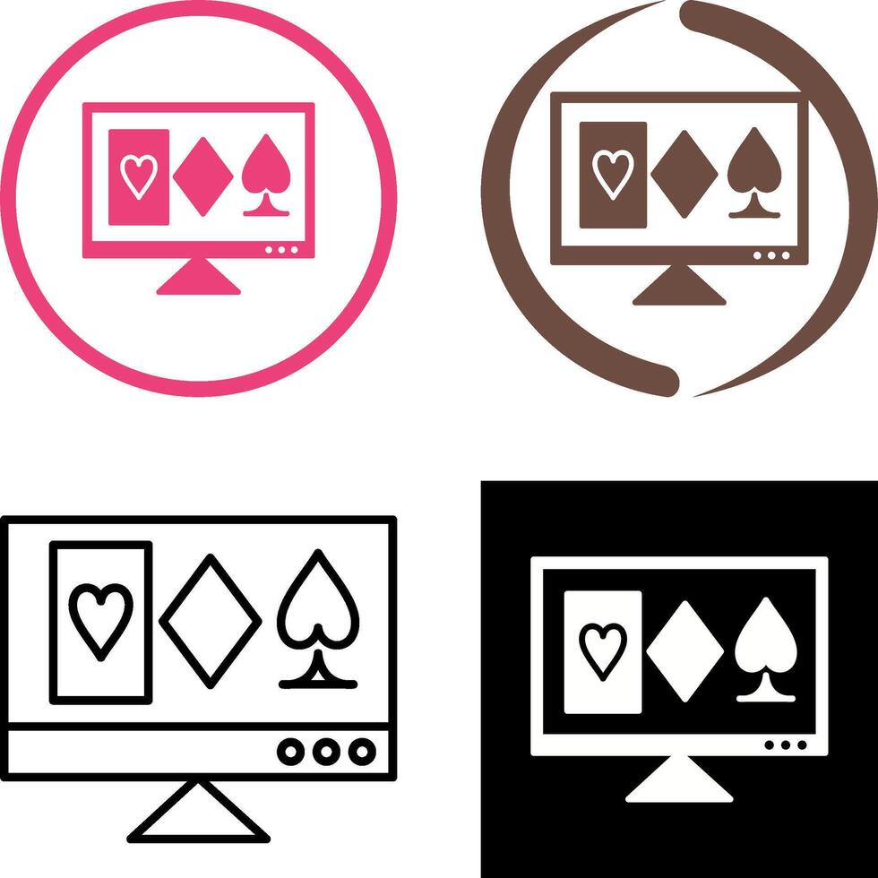 Online Gambling Icon Design vector