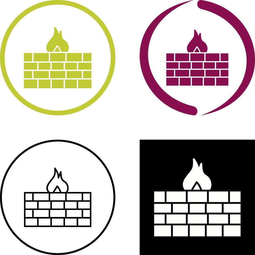 Unique Firewall Icon Design vector