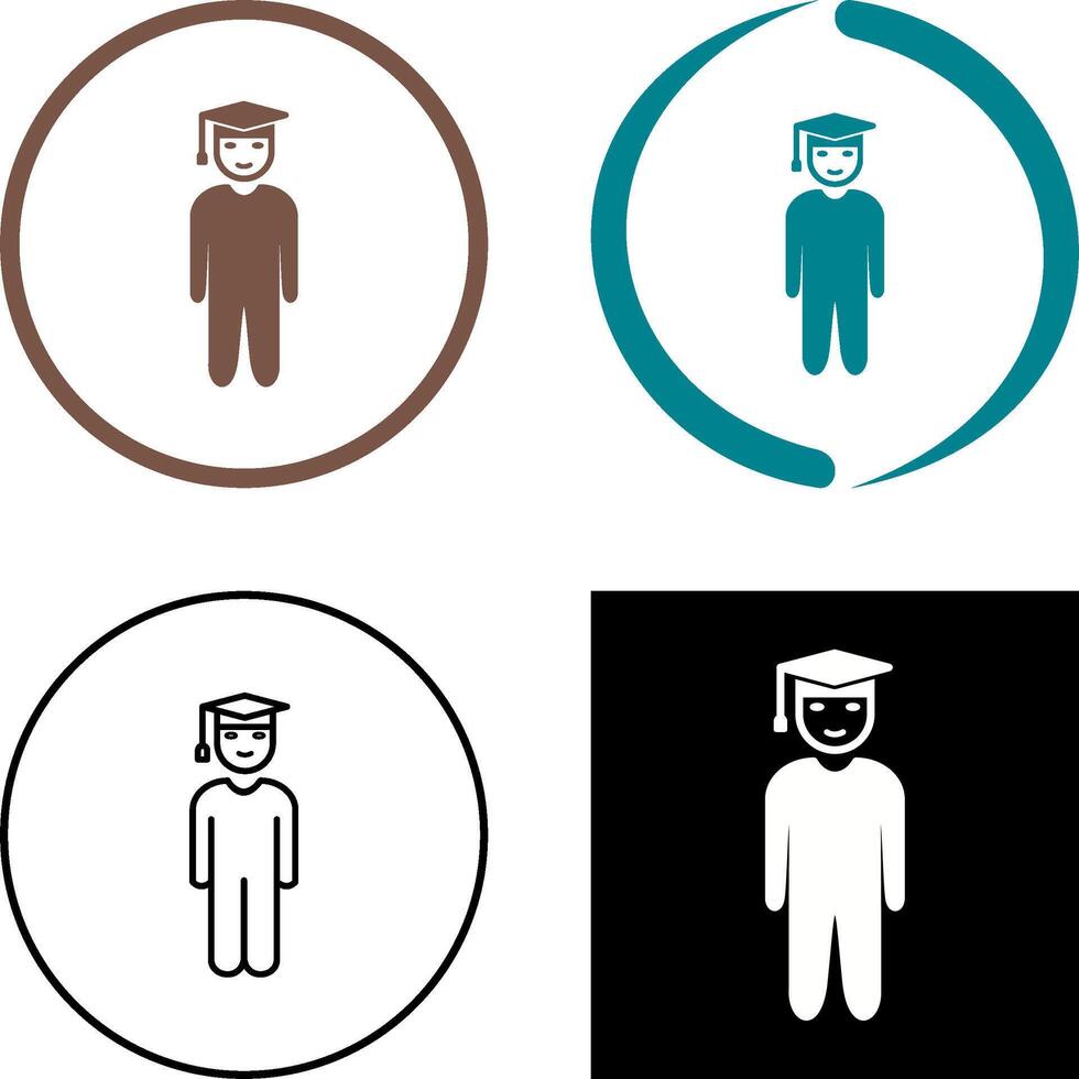 Unique Student Standing Icon Design vector
