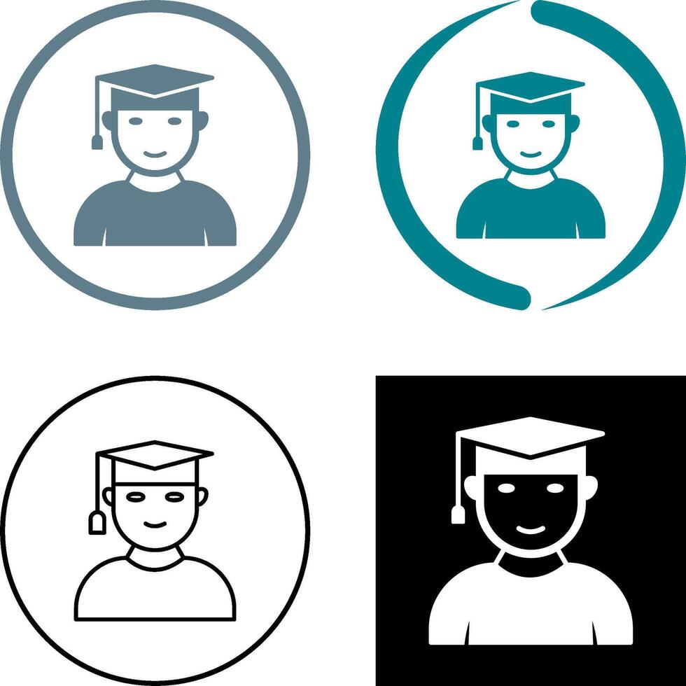 Unique Male Graduate Icon Design vector