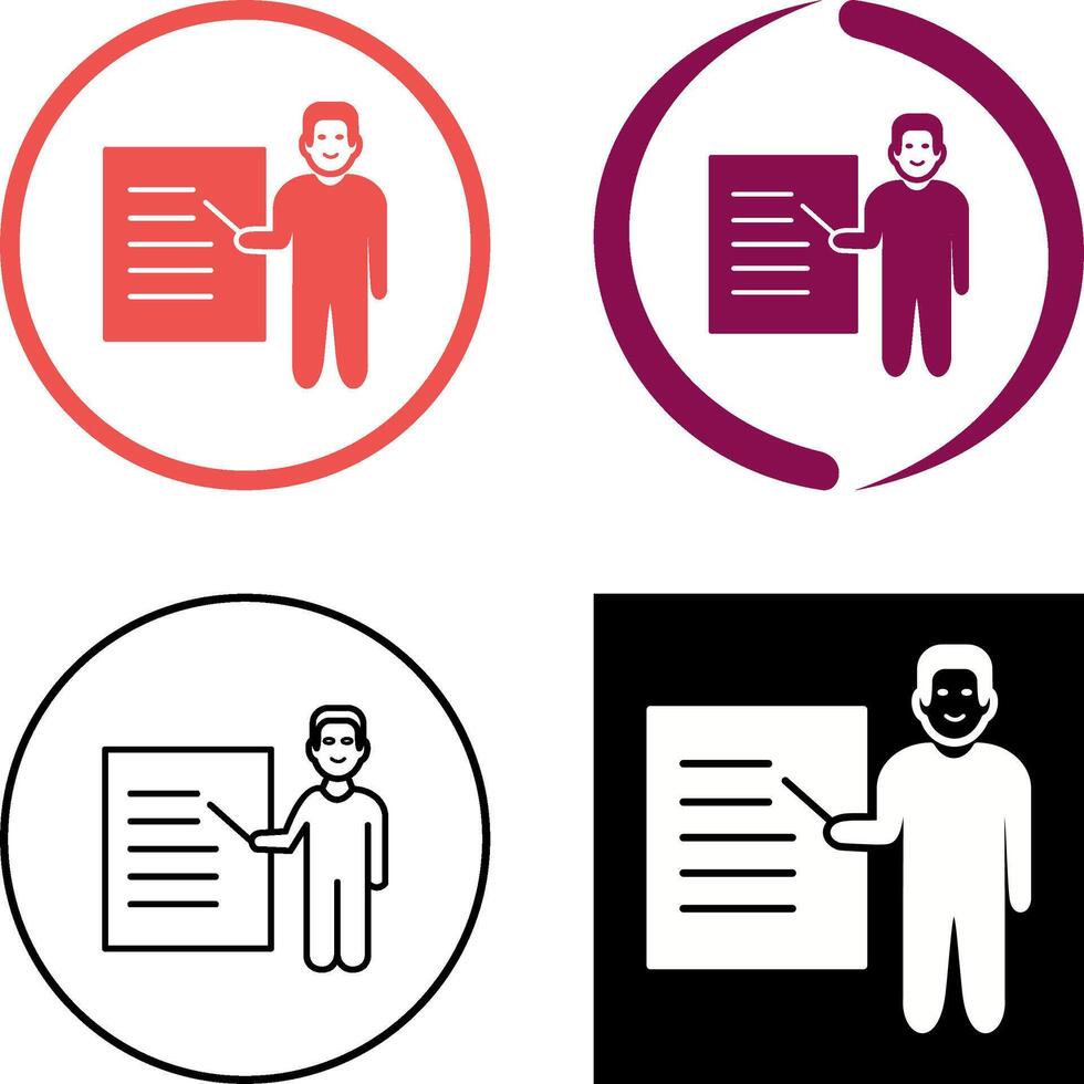 Unique Male Presenter Icon Design vector