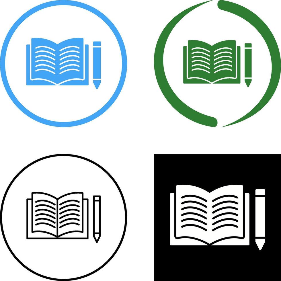 Unique Pencil and Book Icon Design vector
