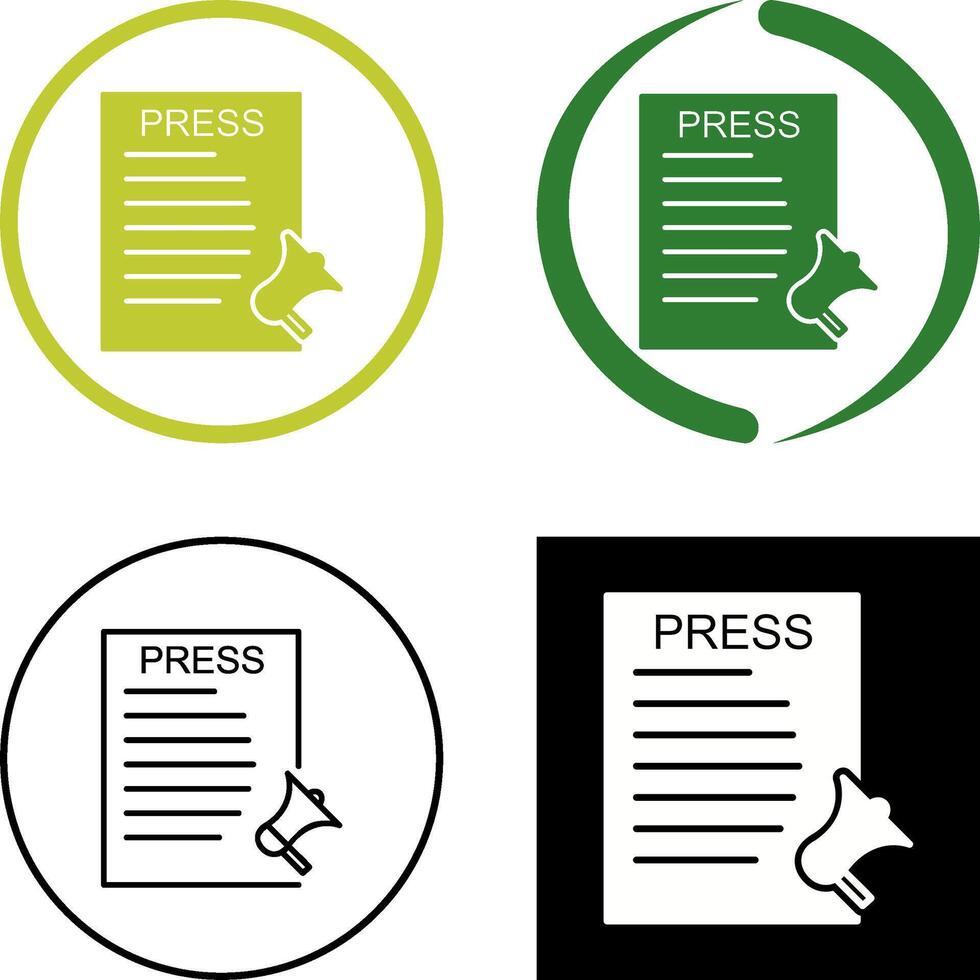 Unique Press Releases Icon Design vector