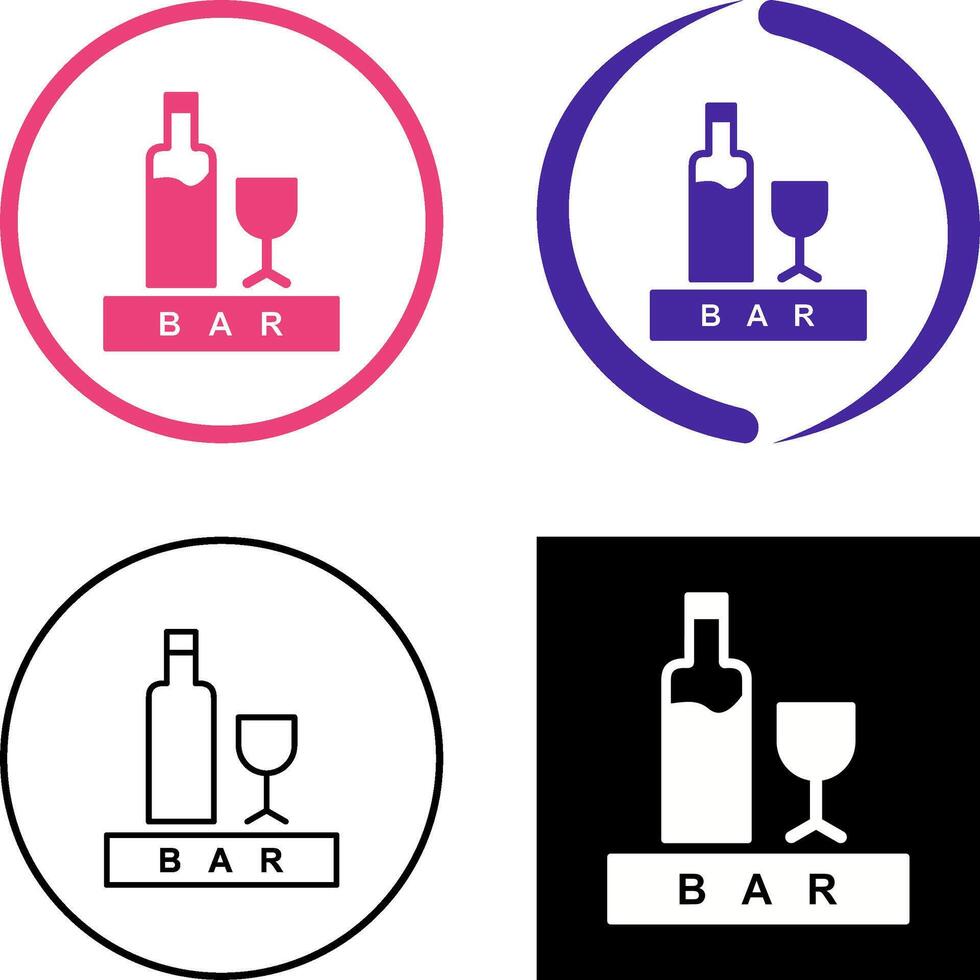 Unique Bar Sign Icon Design vector