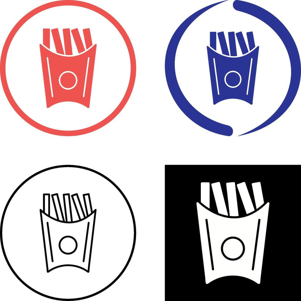Unique French Fries Icon Design vector