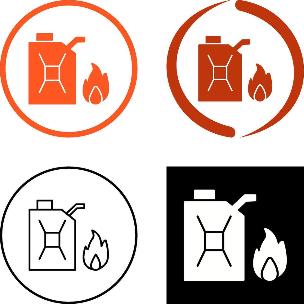 Unique Fuel to Fire Icon Design vector