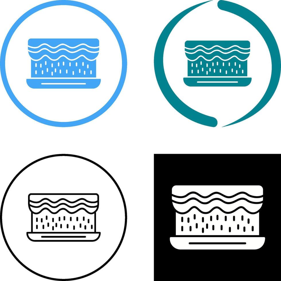 Unique Cream Cake Icon Design vector