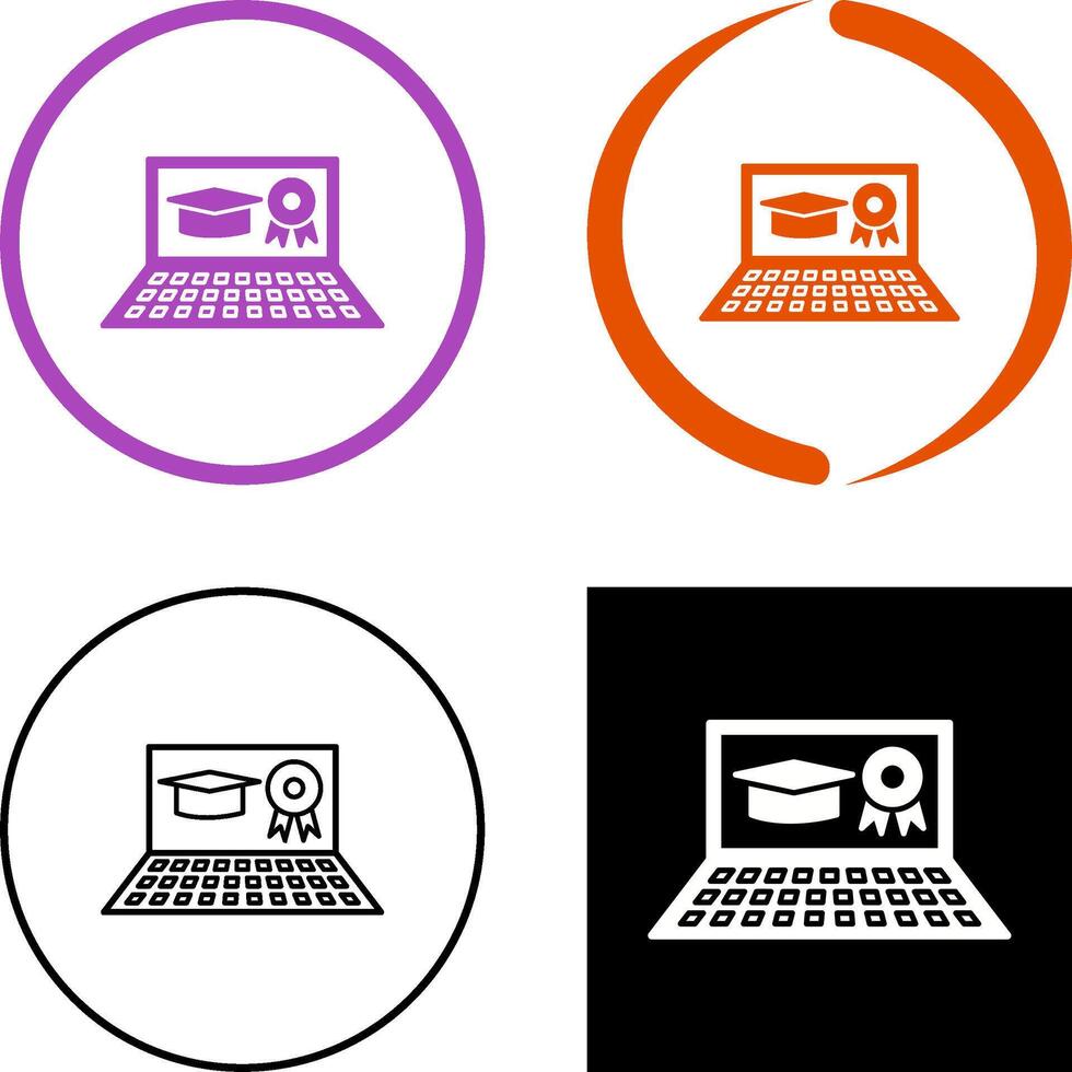 Unique Online Degree Icon Design vector