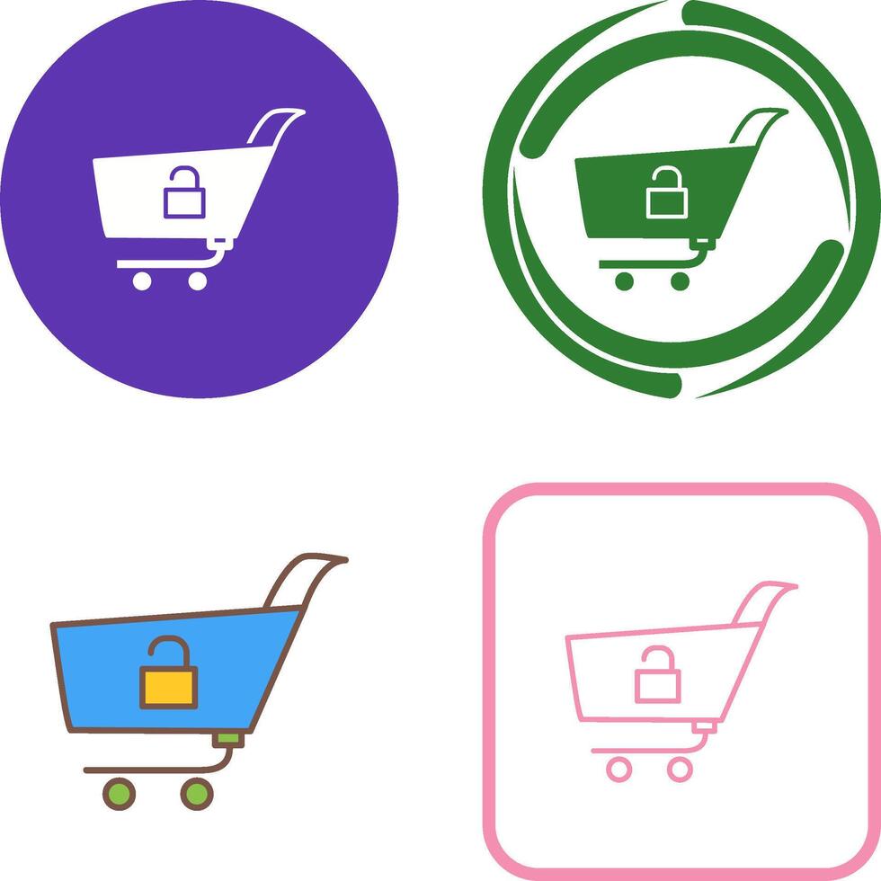 Unique Unlock Cart Icon Design vector