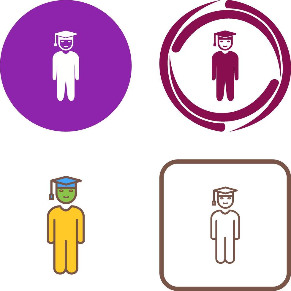 Unique Student Standing Icon Design vector