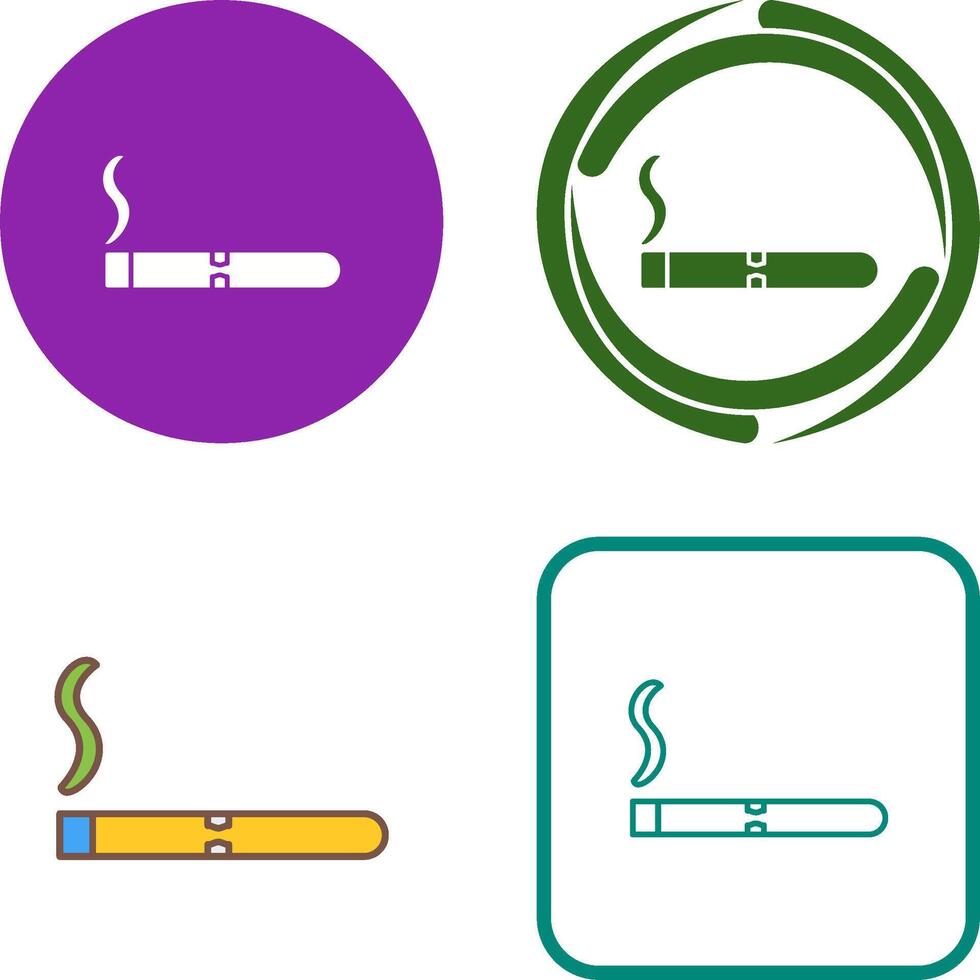 Unique Lit Cigar Icon Design vector