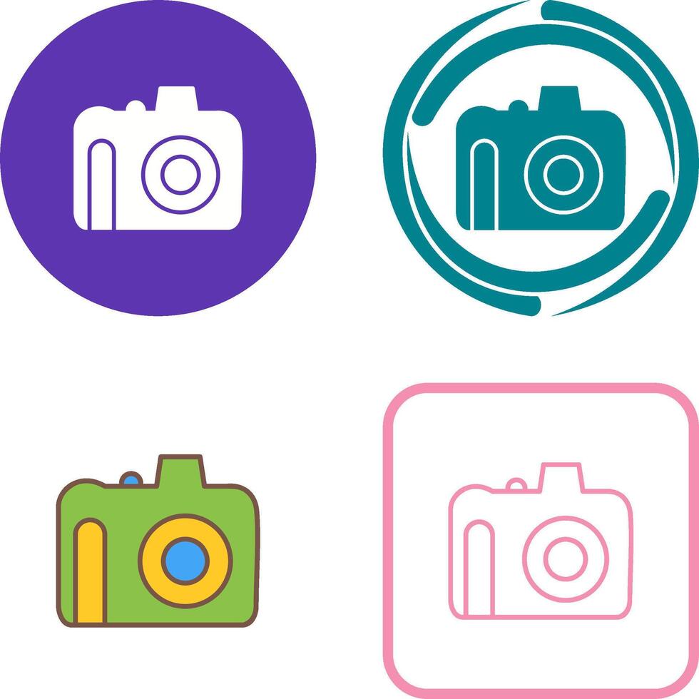 Unique DSLR Camera Icon Design vector