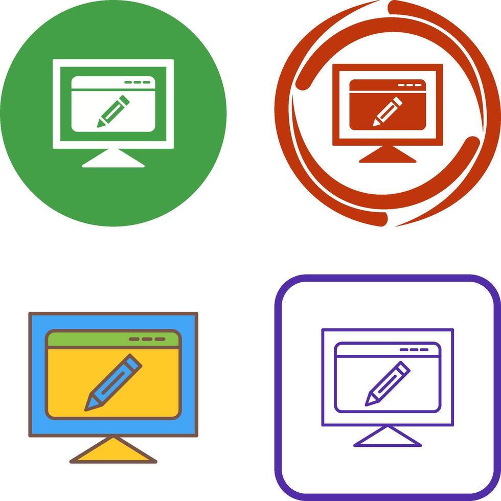 Edit Webpage Icon Design vector