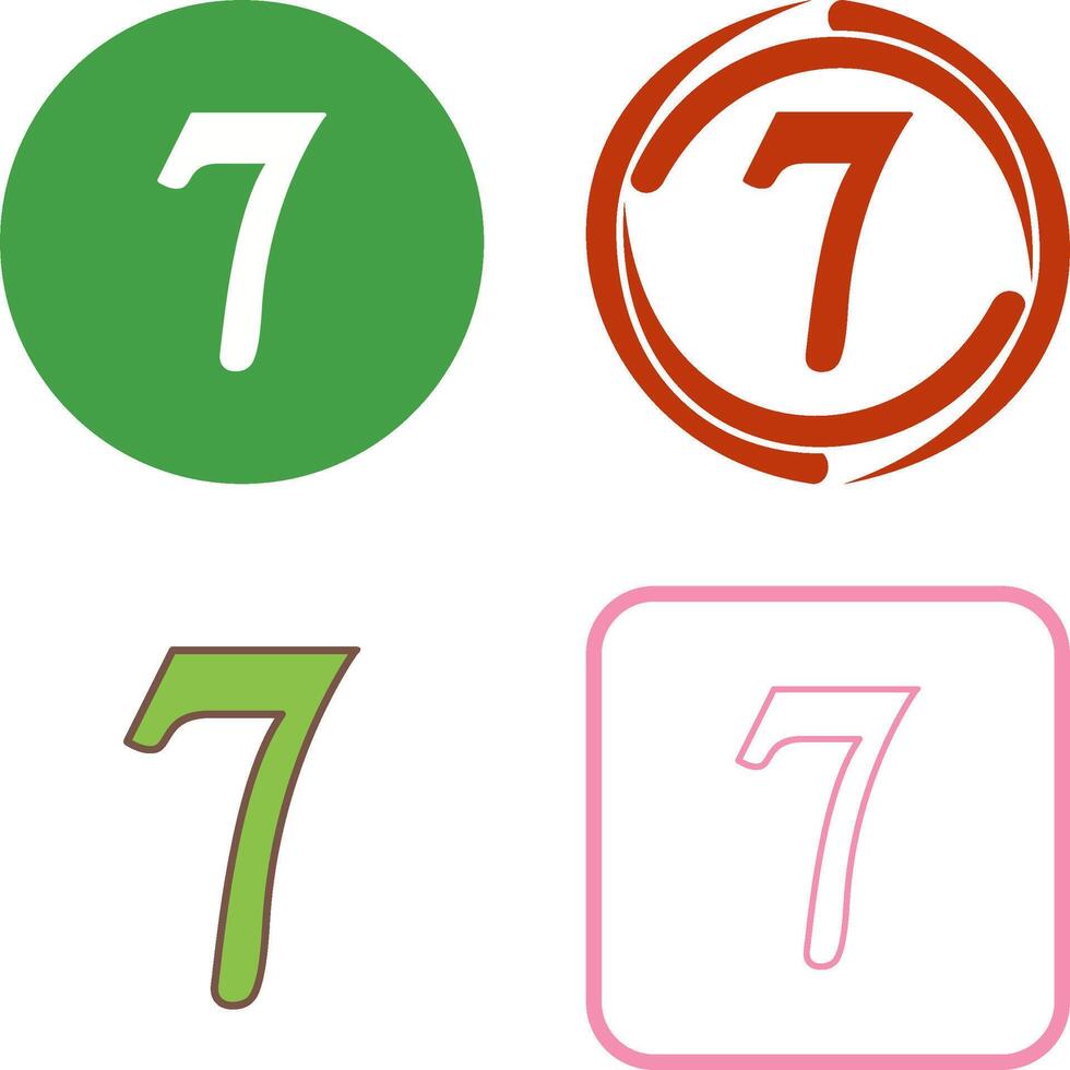 Number Seven Icon Design vector