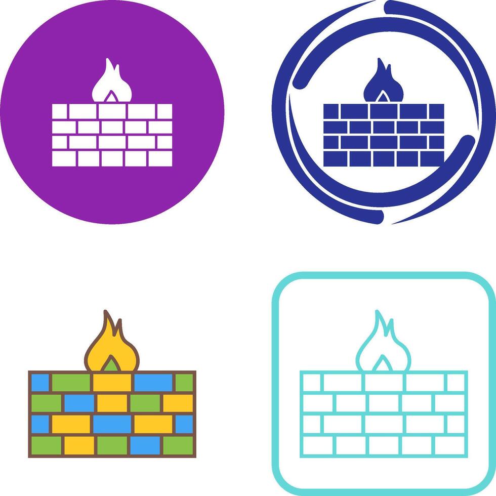 Unique Firewall Icon Design vector