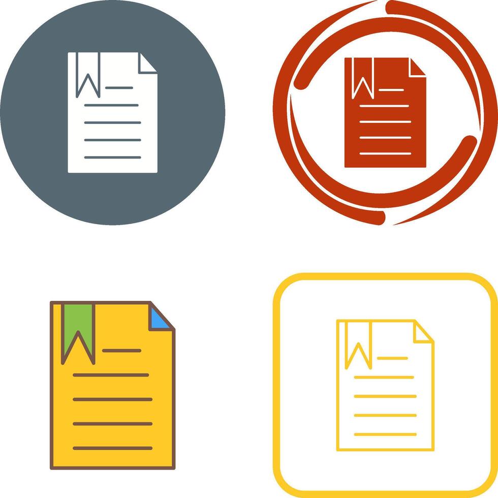 Unique Bookmarked Document Icon Design vector