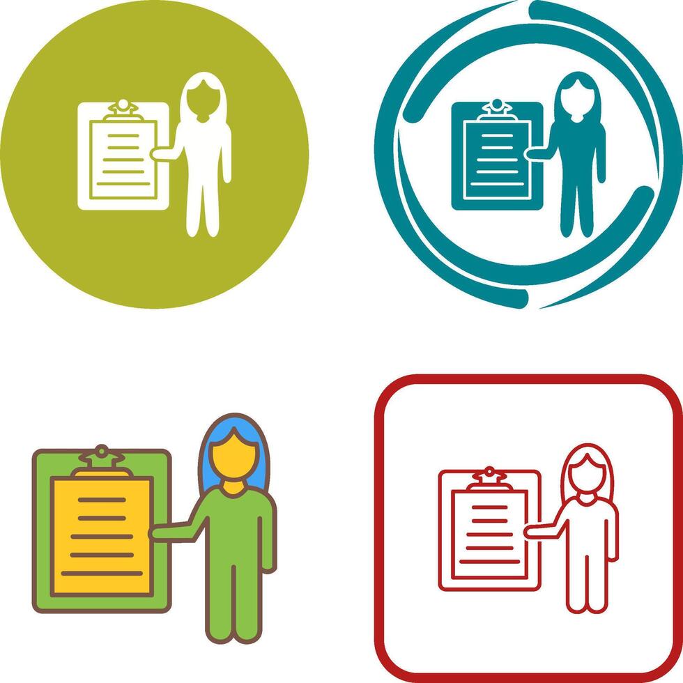 Unique Female Presenter Icon Design vector