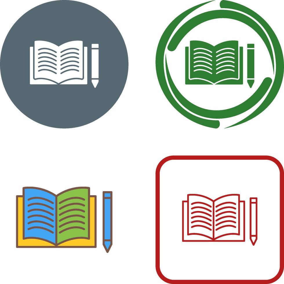 Unique Pencil and Book Icon Design vector