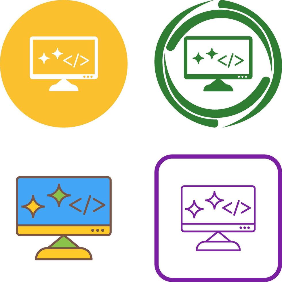 Unique Clean Code Icon Design vector