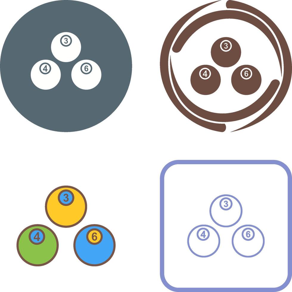 Unique Snooker Balls Icon Design vector