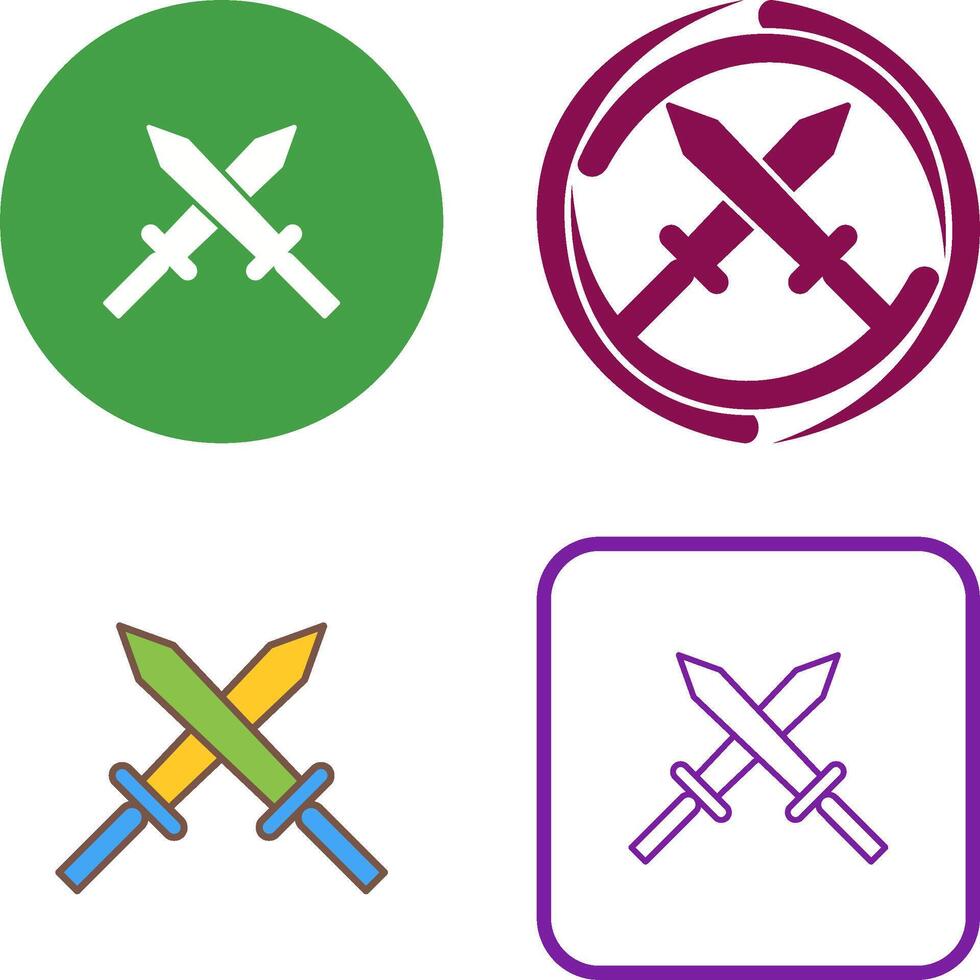 Unique Two Swords Icon Design vector