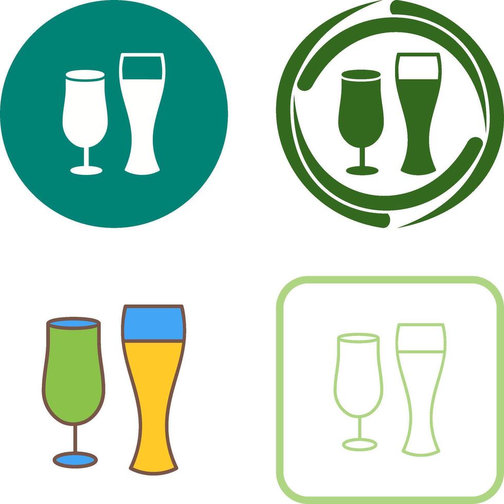 Unique Beer Glasses Icon Design vector