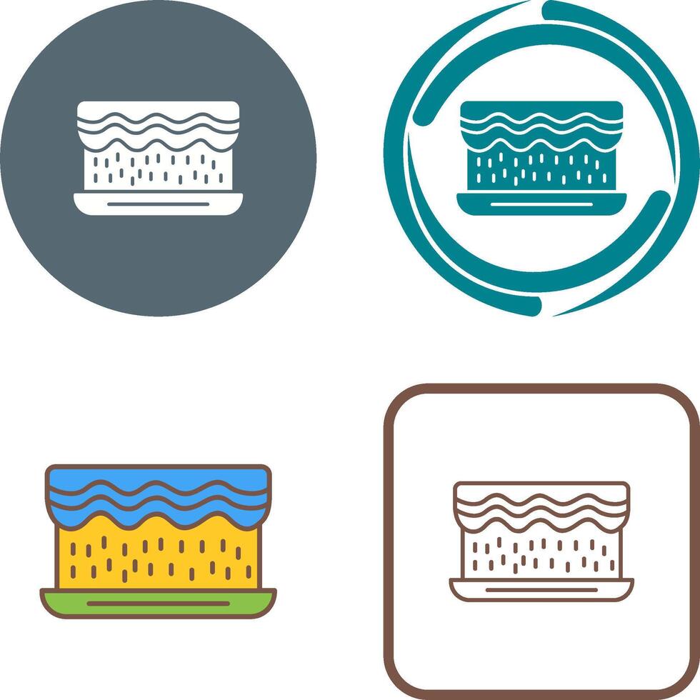 Unique Cream Cake Icon Design vector