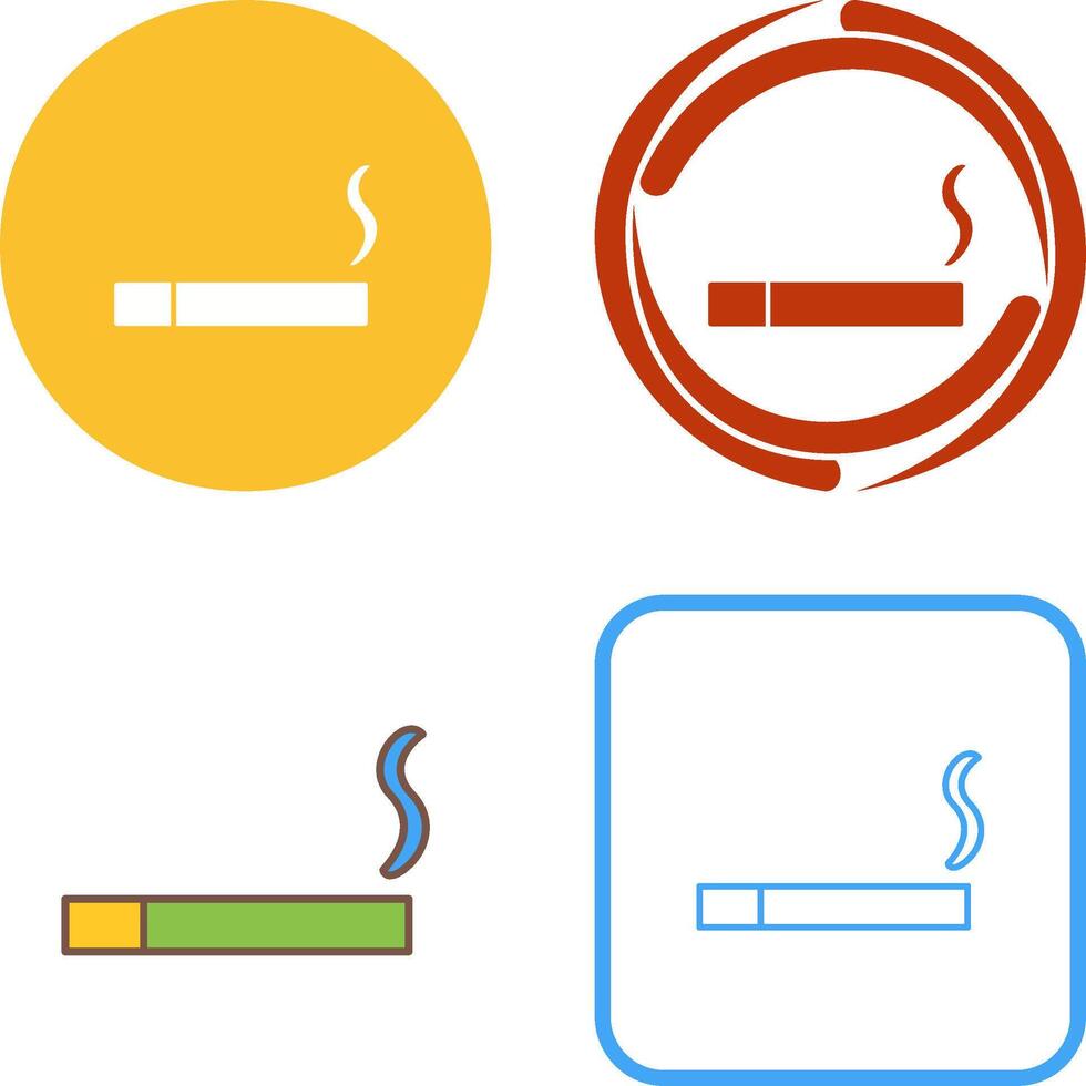 Unique Lit Cigarette Icon Design vector