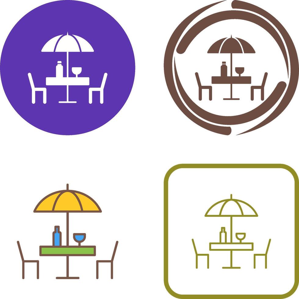 Unique Cafe Table Icon Design vector