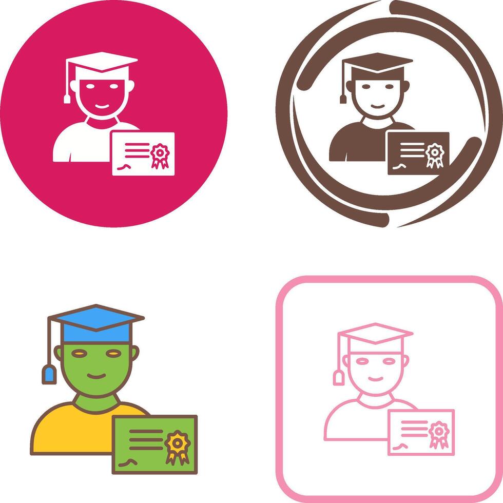 Unique Receiving Diploma Icon Design vector