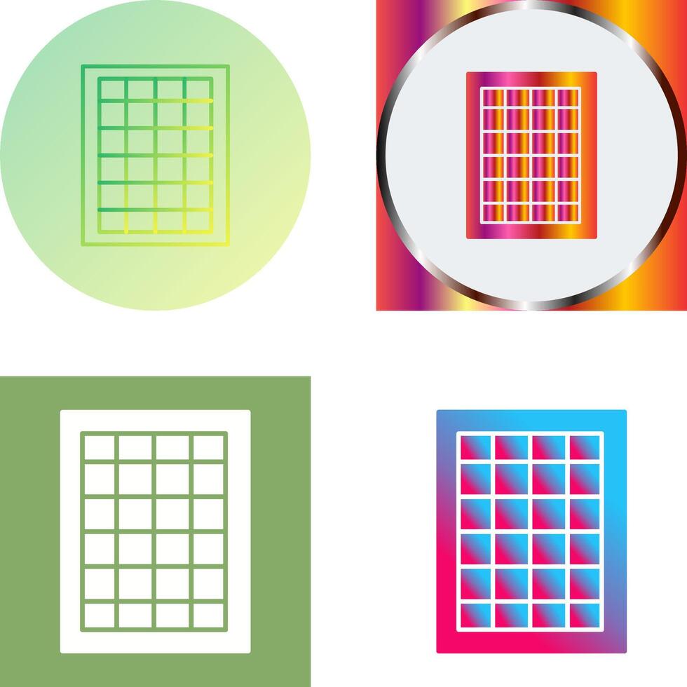 Table of Rates Icon Design vector