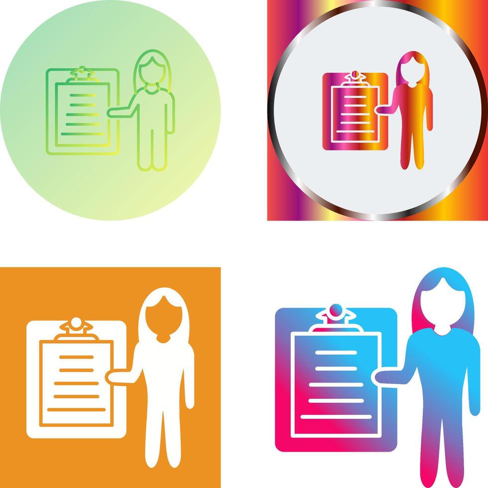 Unique Female Presenter Icon Design vector